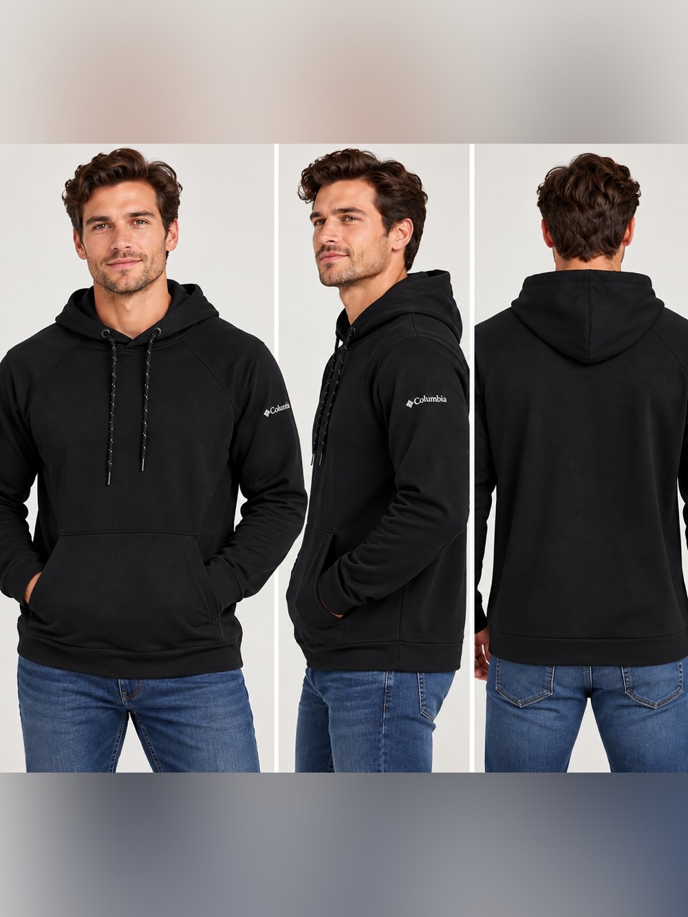 Columbia Men’s Black Hooded Pullover Sweatshirt